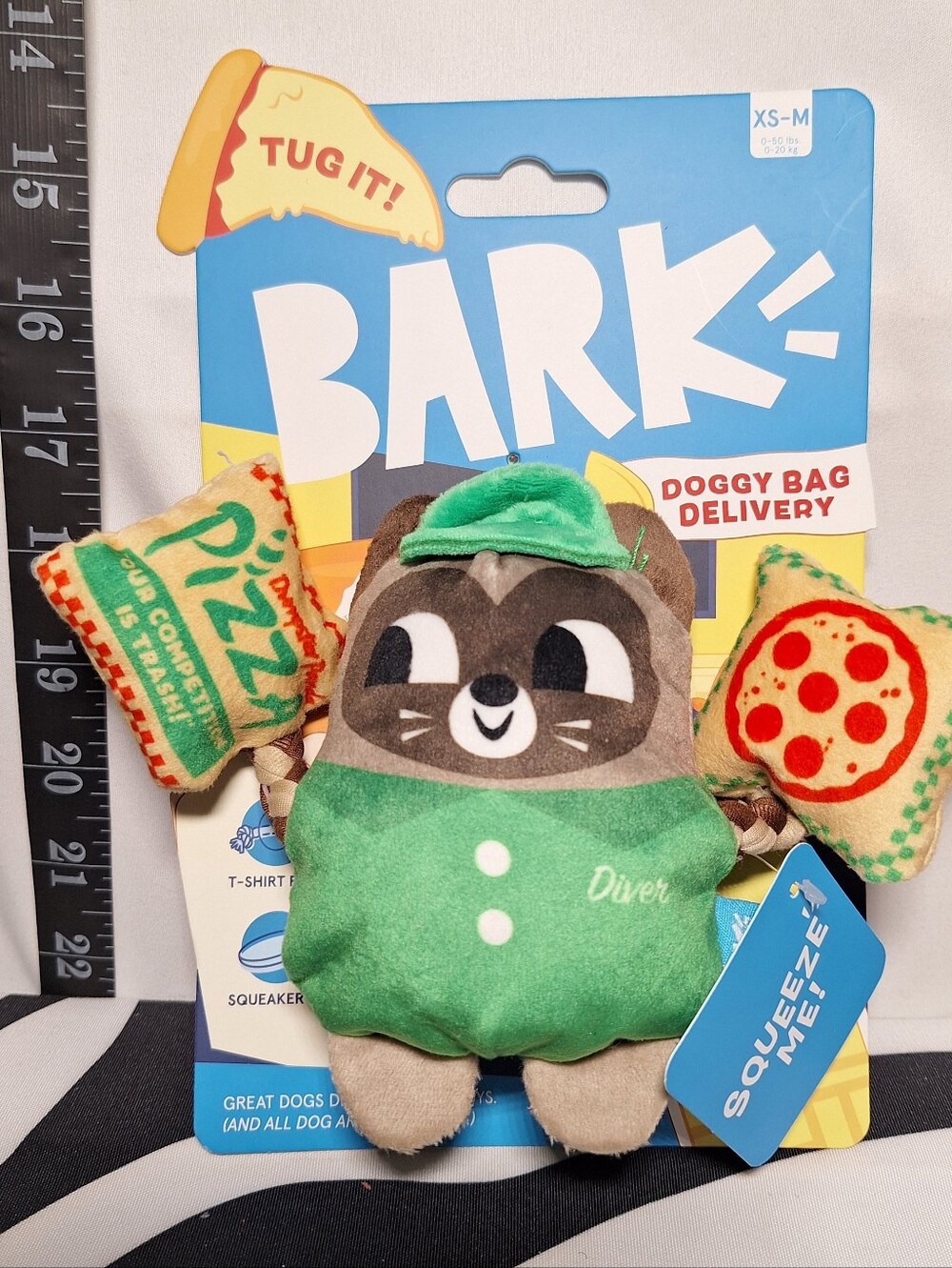 NWT Bark Doggy Bag Delivery Dog Toy XS-M
